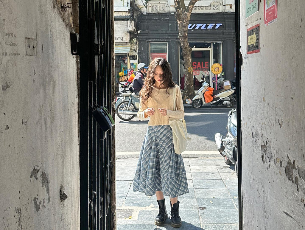 Long Plaid Skirt