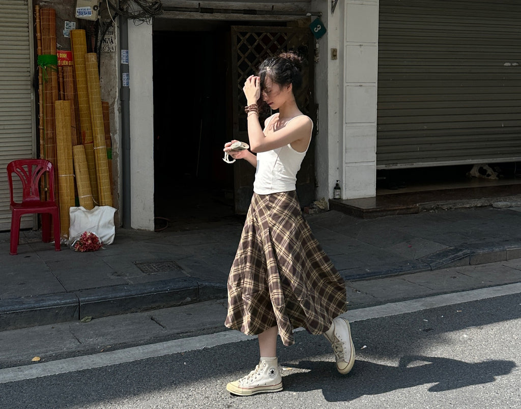 Long Plaid Skirt