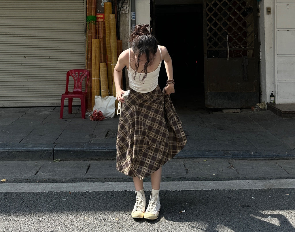 Long Plaid Skirt